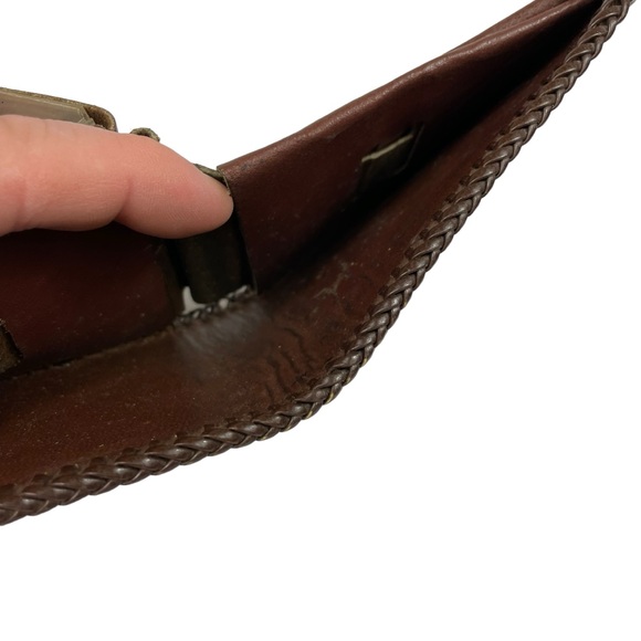 Vintage Tooled Leather Folding Wallet Handmade Western Southwest Filagree Detail - Picture 12 of 15